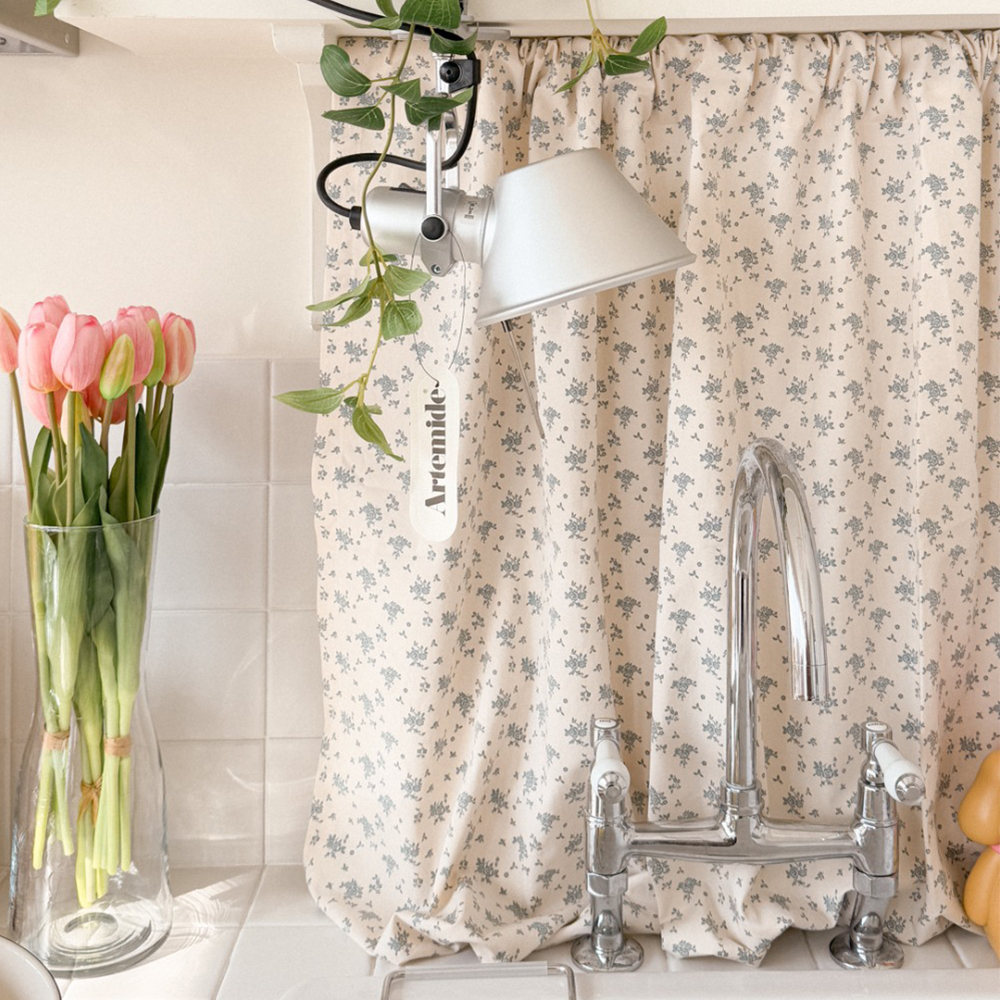 마리엔젤 빈티지 로즈베일리 가리개 창문 커튼 공간분리 가림막 커텐 테이블보 호환 XS