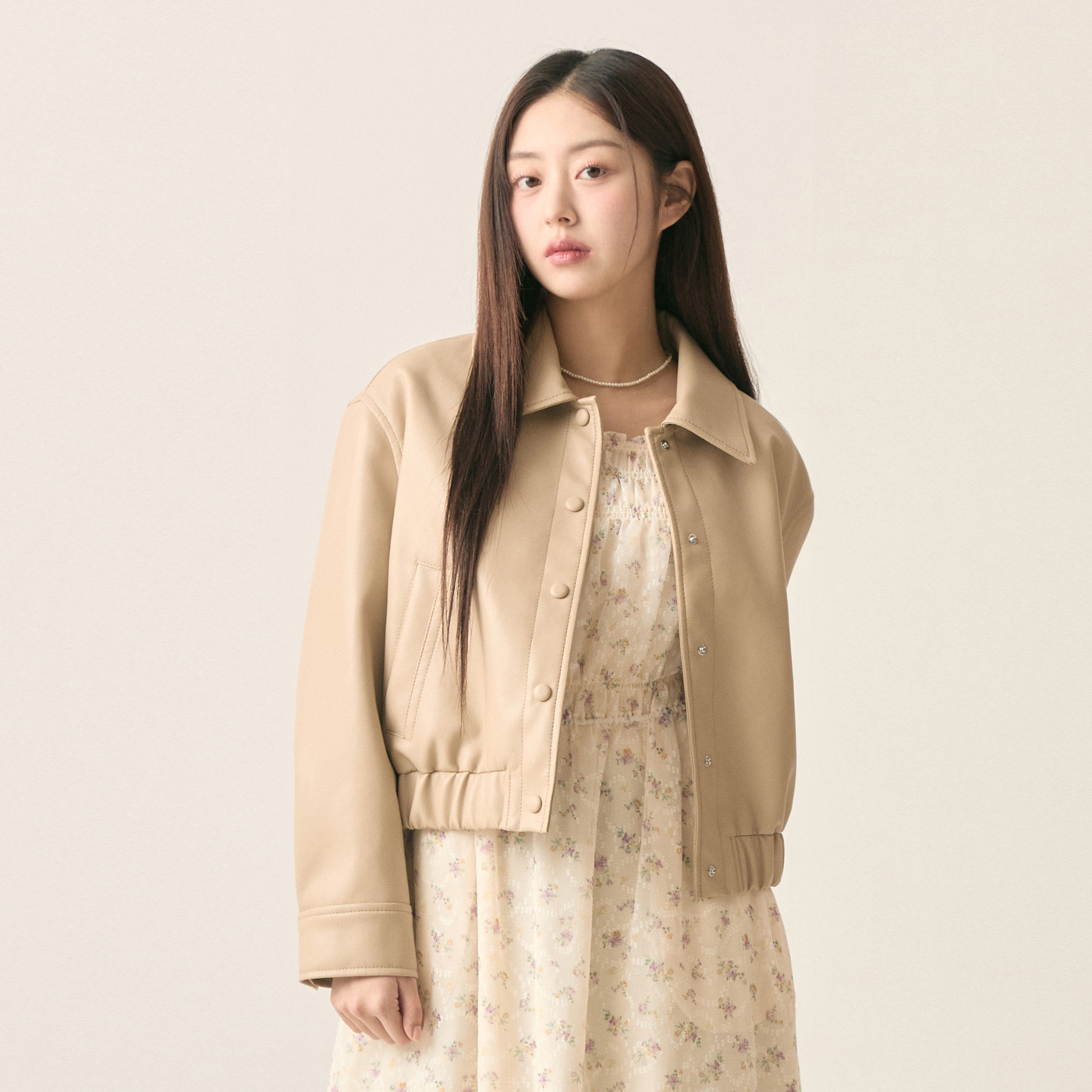로엠 블루종 페이크 레더 가죽자켓 RMJKF12R15 - 상세 이미지 4