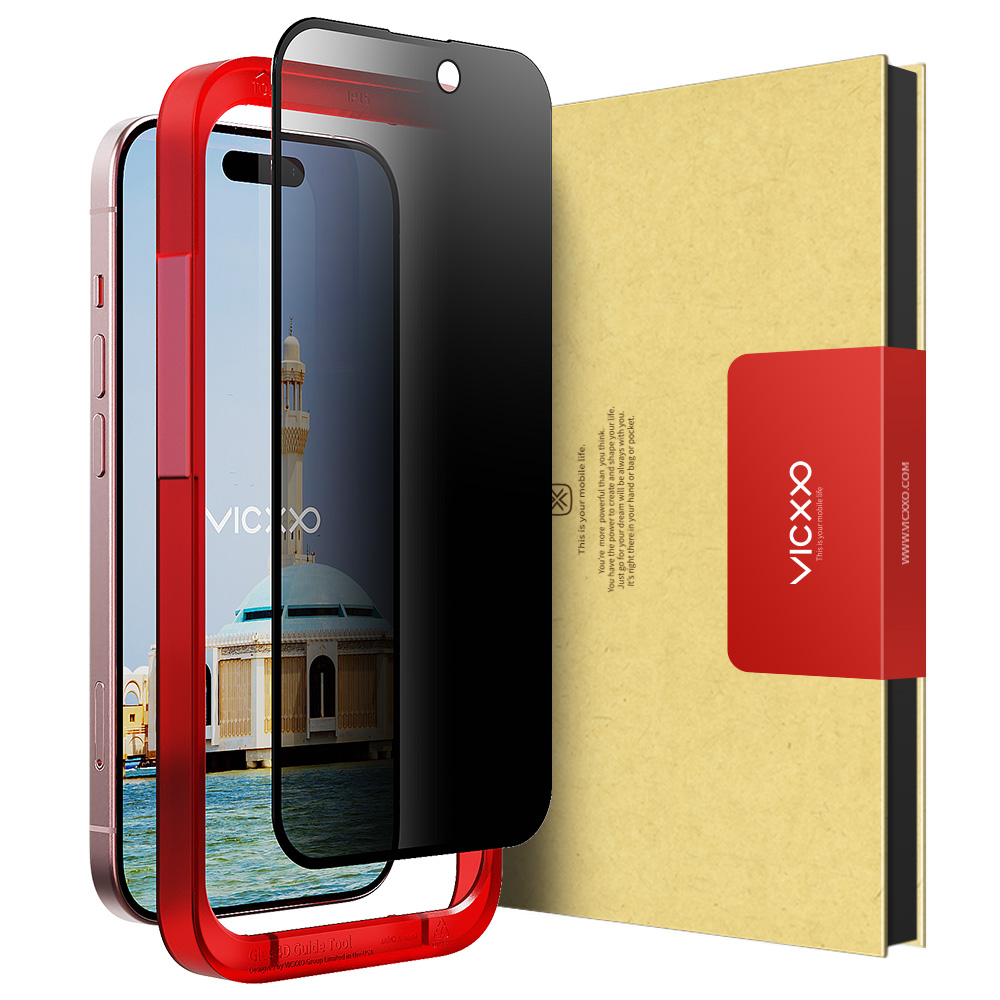 빅쏘 4D 사생활보호필름 강화유리 아이폰15 플러스, 1매입