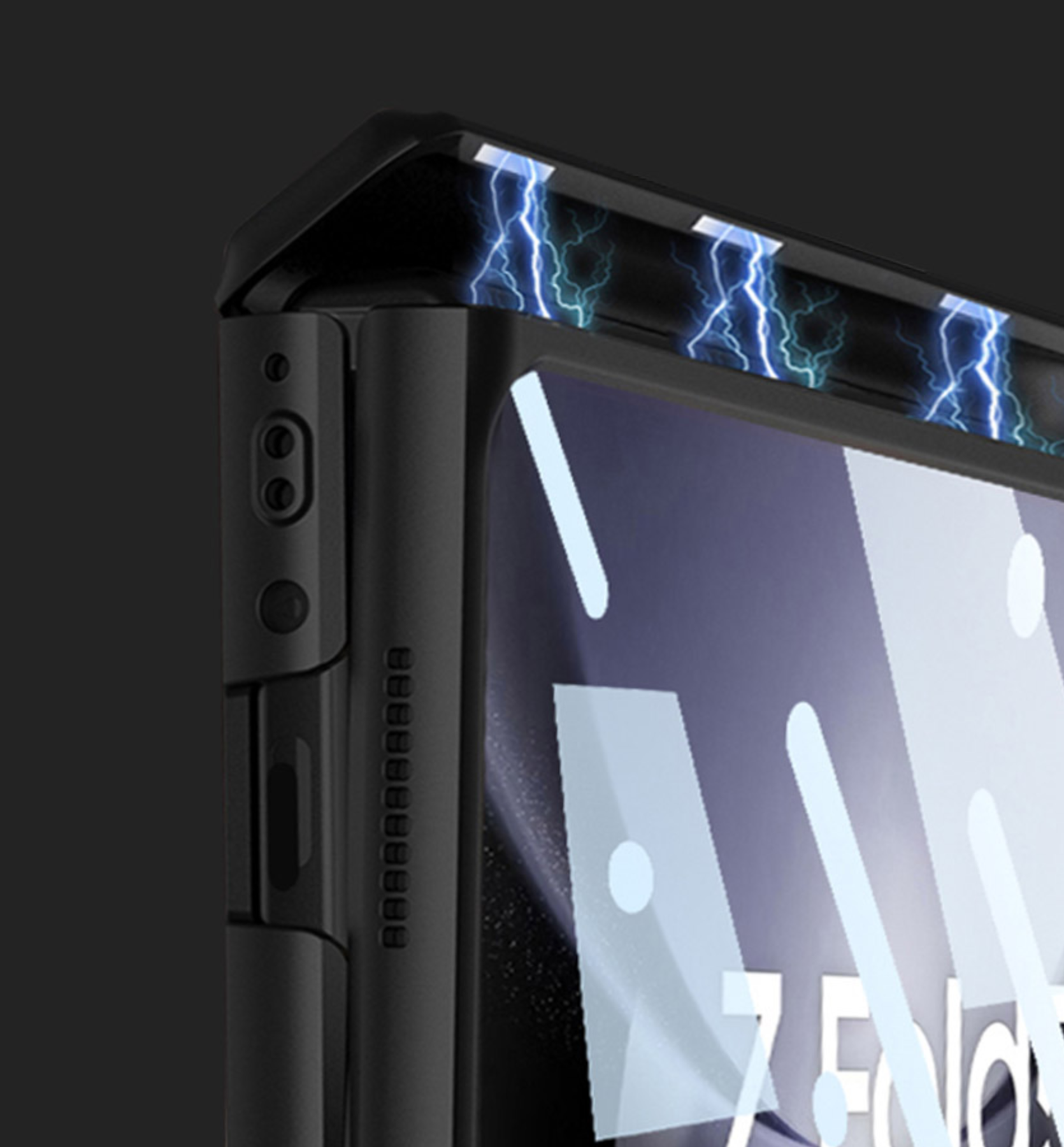 힌지보호 풀커버 스탠딩 케이스 그린, 갤럭시Z 폴드4 - 상세 이미지 3