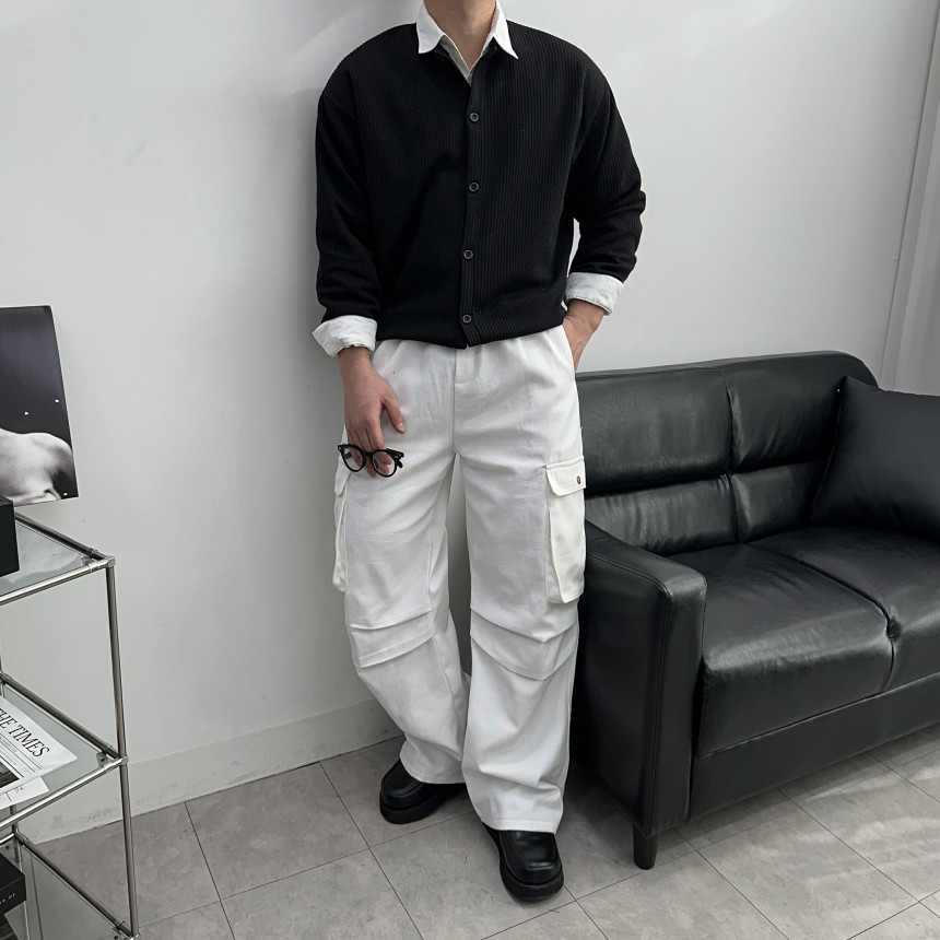 [M~5XL] 빅사이즈 2타입 라운드 브이넥 골지 가디건 6컬러 하객룩 트위드 자켓 상세 이미지 17
