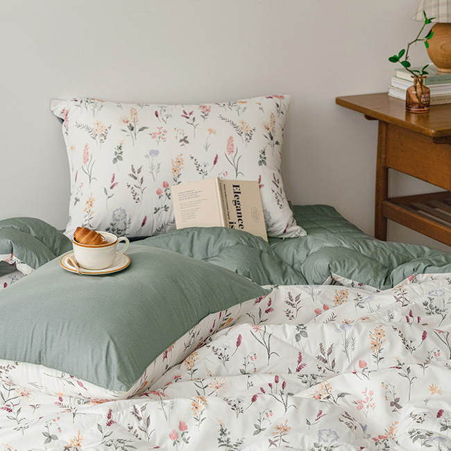 세사온라인 알러지케어 먼지없는 사계절 차렵이불패드 풀세트 올리브, Q(퀸)