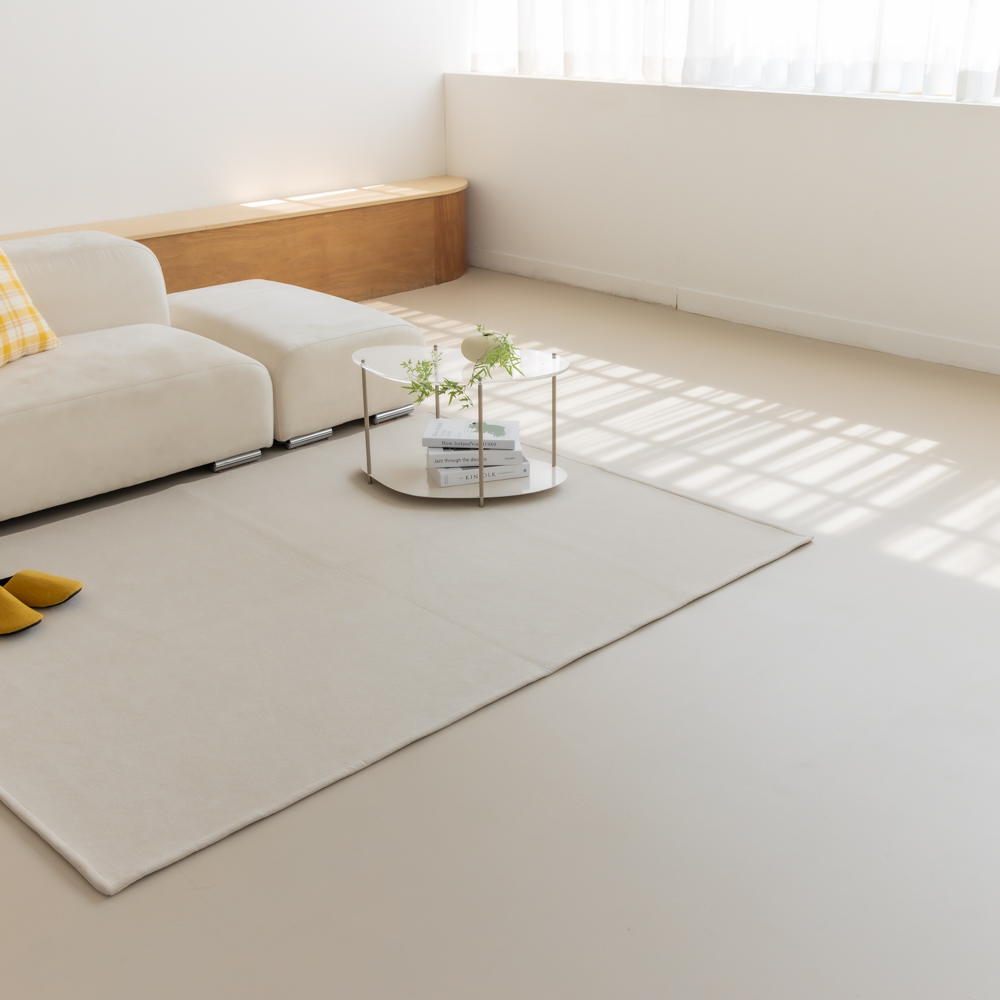 순면 스트라이프 방수 러그 먼지없는 사계절 아이방 거실카페트 베이지, 265x200cm