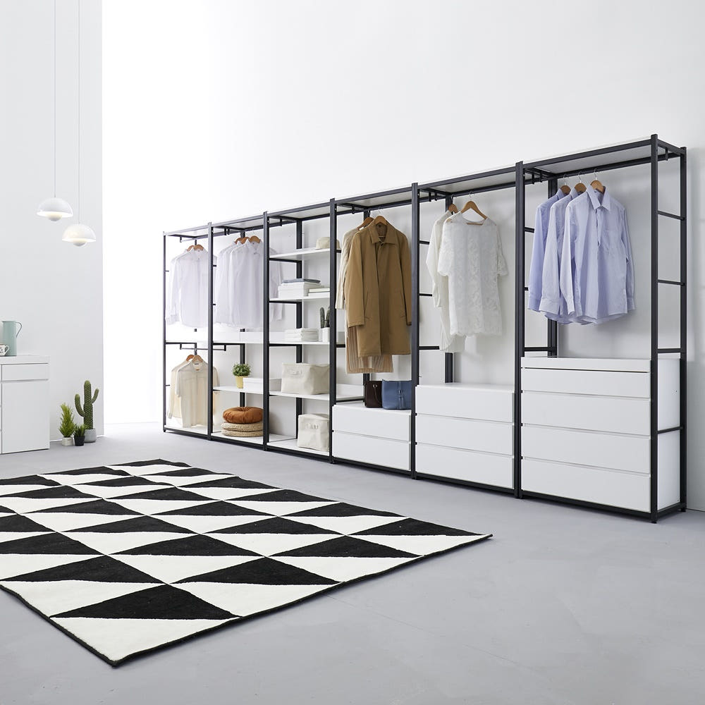 시스템행거 모듈 서랍형 드레스룸 매장용 철제 옷방 행거 604