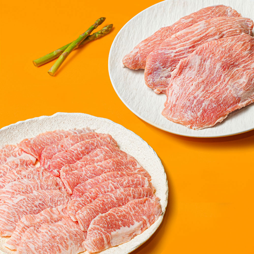 설렘한입 삼겹살 2kg 대패 통삼겹 수입 냉동 구이용 목전지 등갈비 가브리살