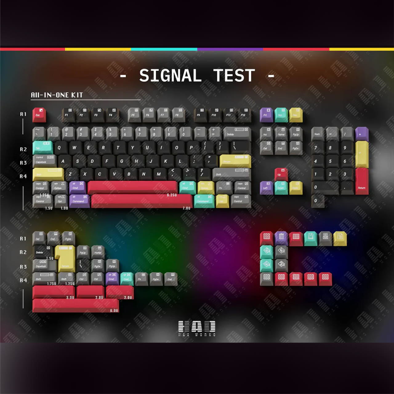 KEYREATIVE Signal Test ABS UV 인쇄 키캡 - 메인 이미지