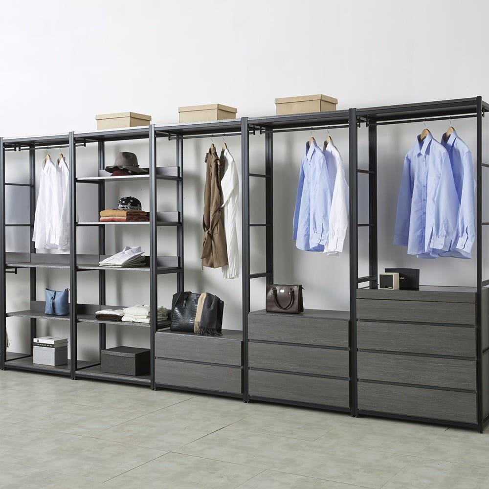 시스템행거 모듈 서랍형 드레스룸 매장용 철제 옷방 행거 604