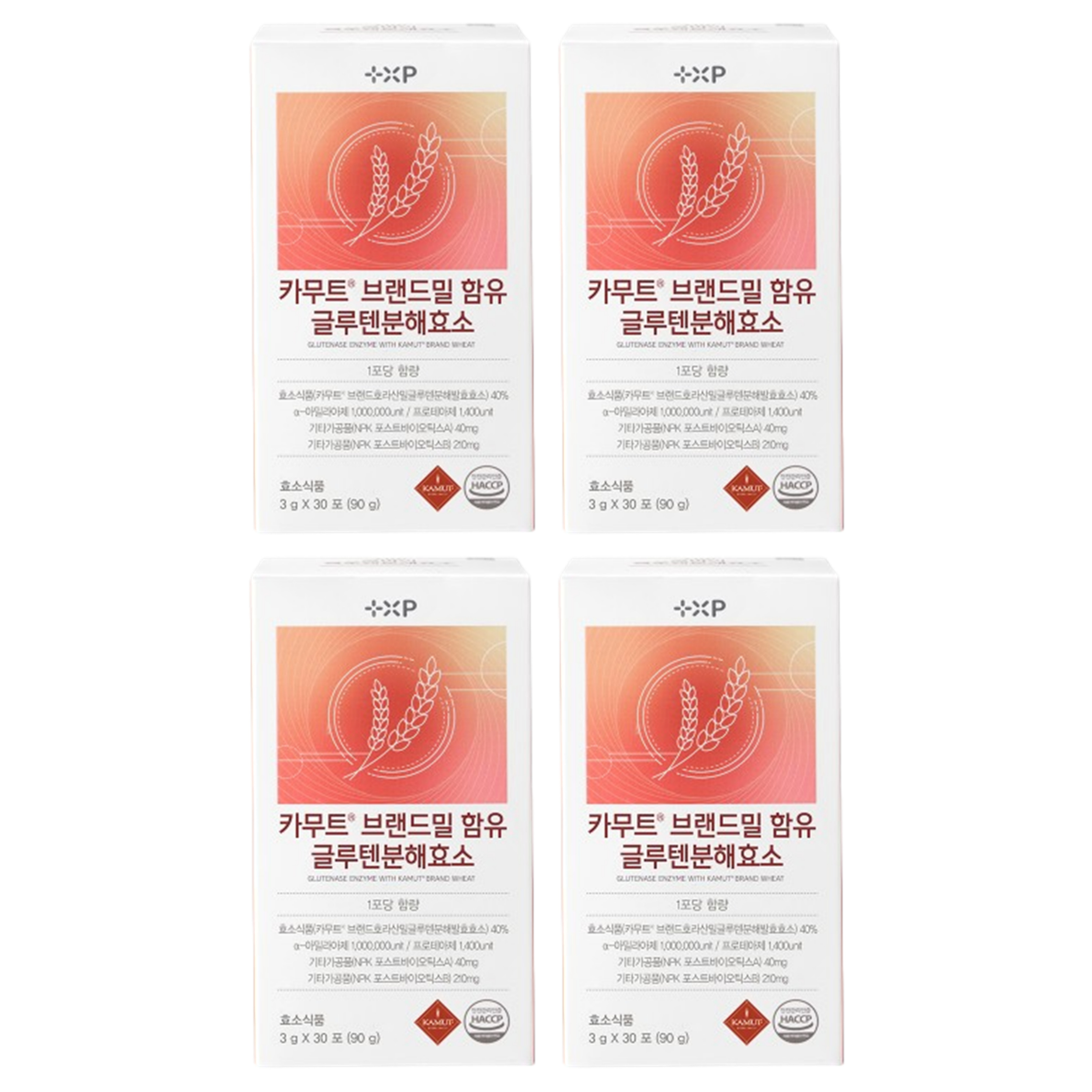 카무트 브랜드밀 함유 글루텐분해효소 K-글루테네이즈 소화효소 분말 스틱 30포 x 4개 - 상품 이미지