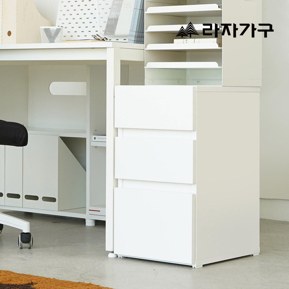 라자가구 플레인 미니멀 책상보조 3단 서랍 학생 서재 사무실 서랍장 - 상세 이미지 3