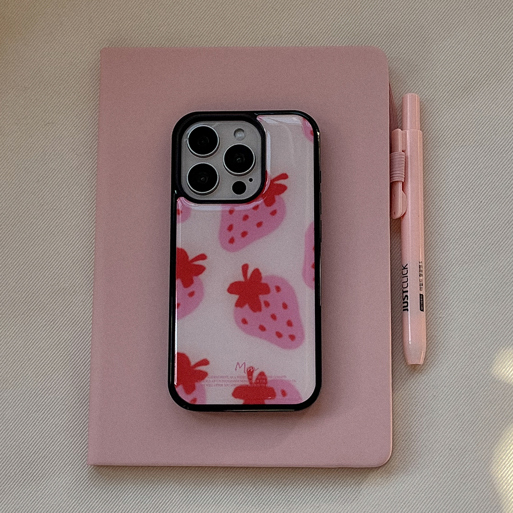 strawberry delight pattern 아이폰 갤럭시 에폭시 범퍼 케이스