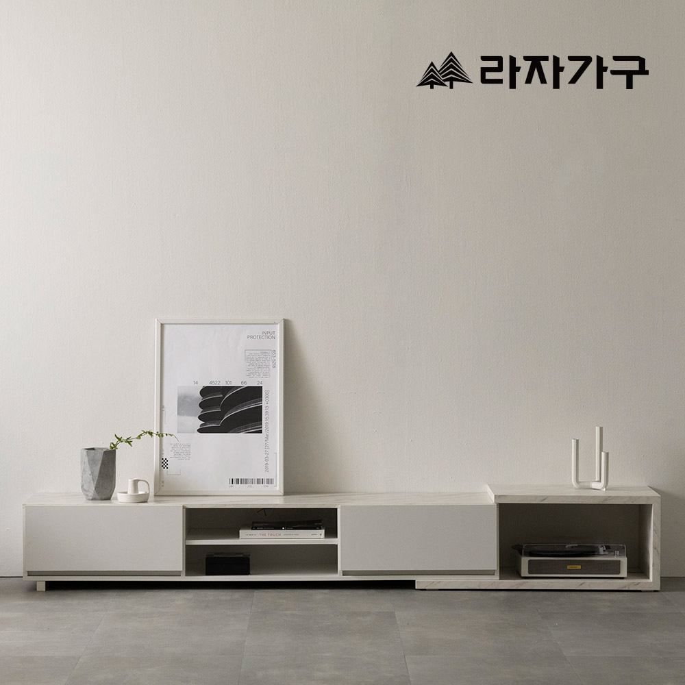 라자가구 무드 확장형 거실장 E0 마블 수납 티비다이 티비장