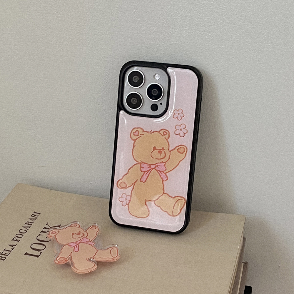 bear embroidery 아이폰 갤럭시 에폭시 범퍼 케이스 - 상품 이미지