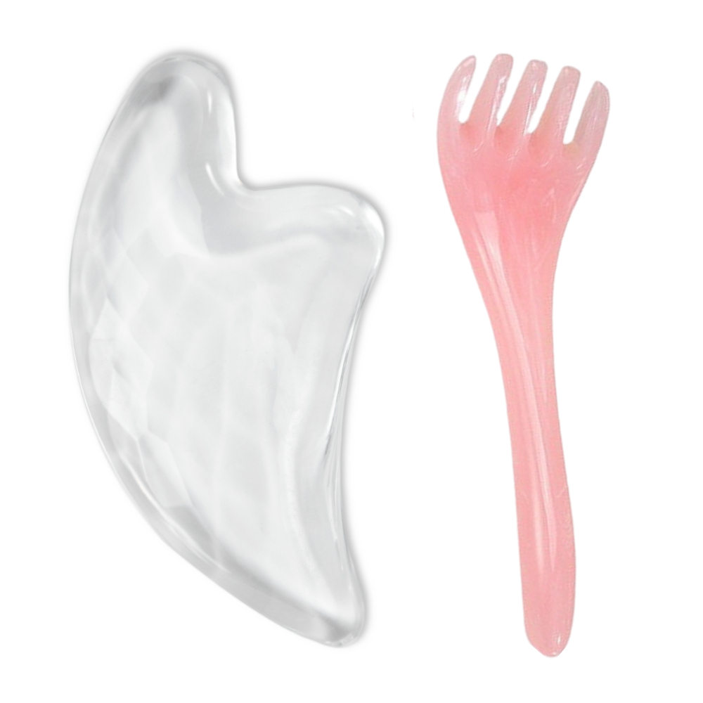 뉴리스 괄사 마사지 경락 두피 얼굴 바디 승모근 하트 괄사 마사지기 세트 - 상품 이미지