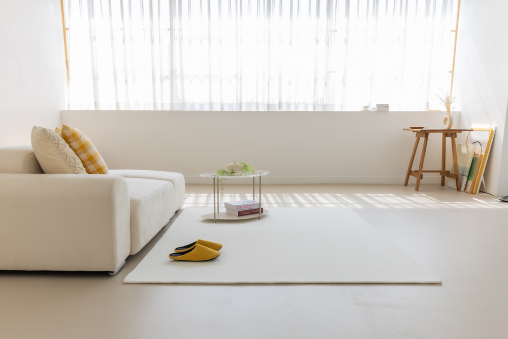 순면 스트라이프 방수 러그 먼지없는 사계절 아이방 거실카페트 화이트, 265x200cm