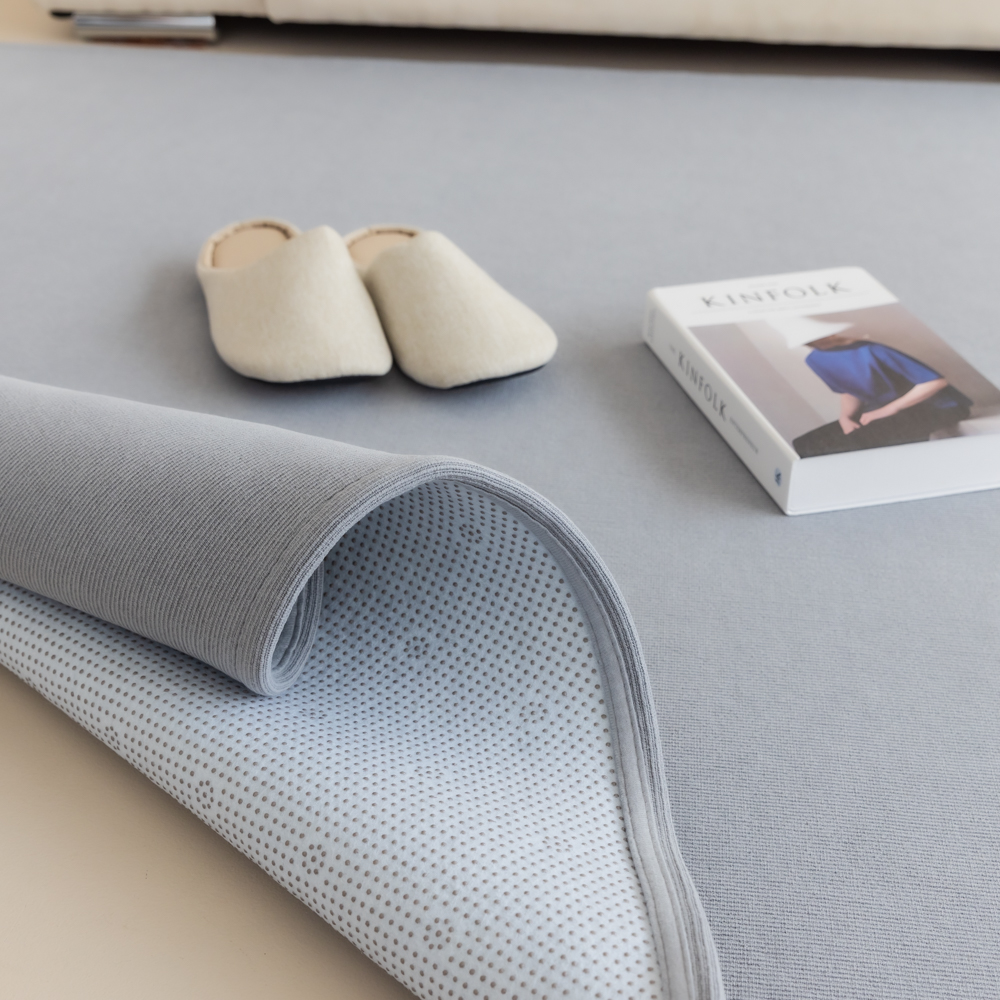 순면 스트라이프 방수 러그 먼지없는 사계절 아이방 거실카페트 그레이, 150x100cm