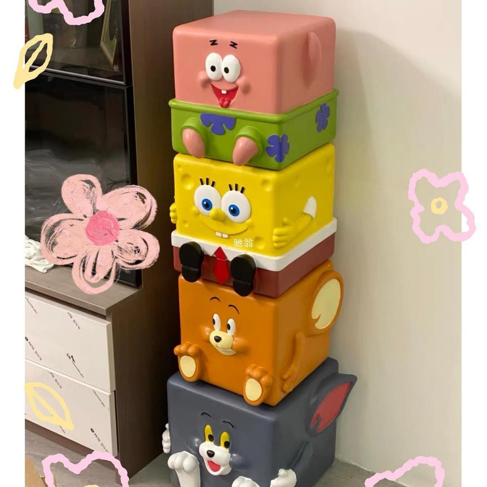 너무 귀여운 스폰지밥 톰과제리 스툴 테이블 탁자 - 상품 이미지
