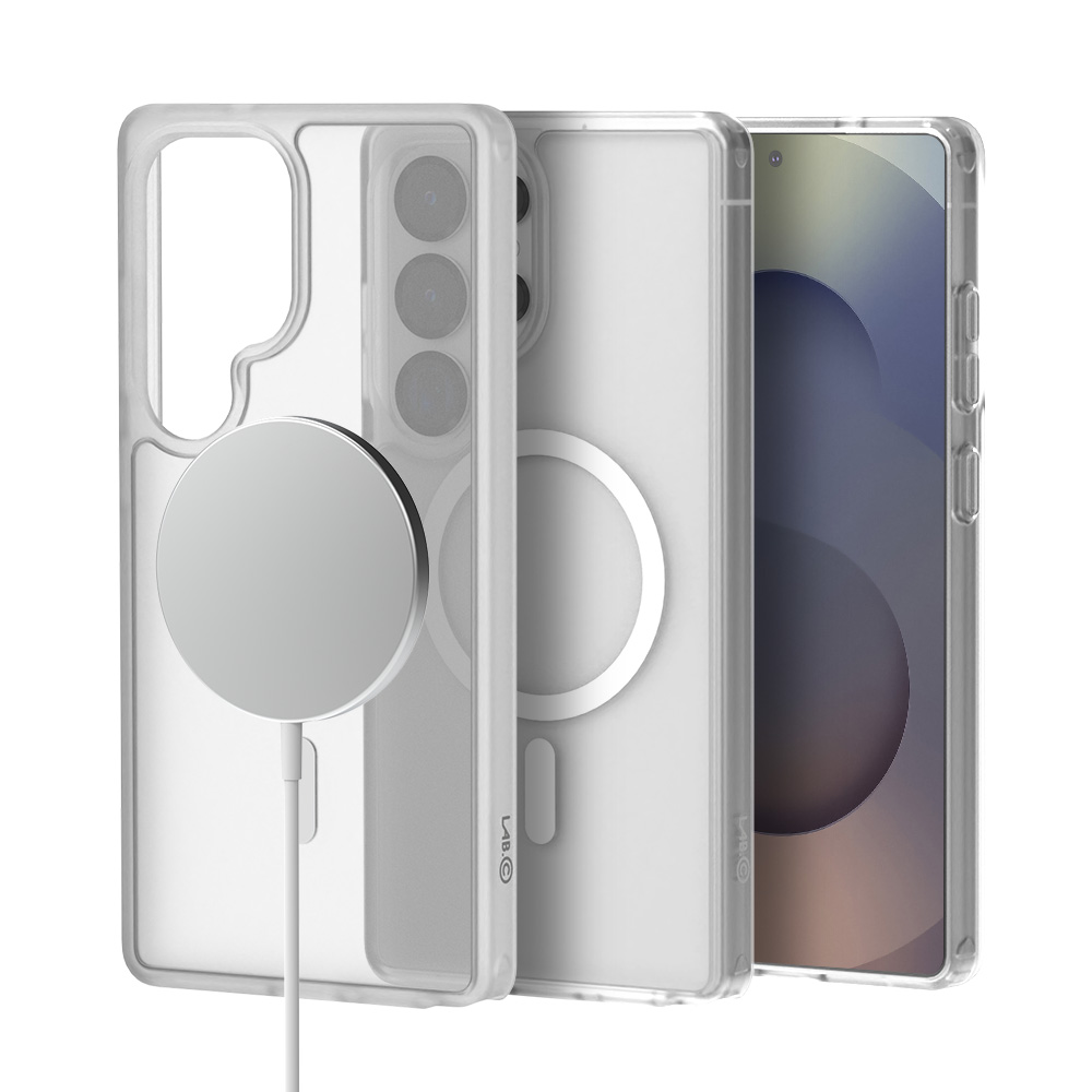 랩씨 지문방지 맥세이프 케이스 최강 2배자력 변색방지 마그넷 커버 매트 클리어, 갤럭시S25 울트라