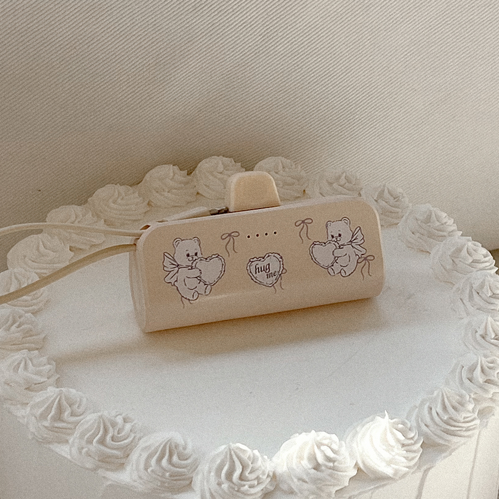 vintage heart bear 디자인 [도킹형 보조배터리]