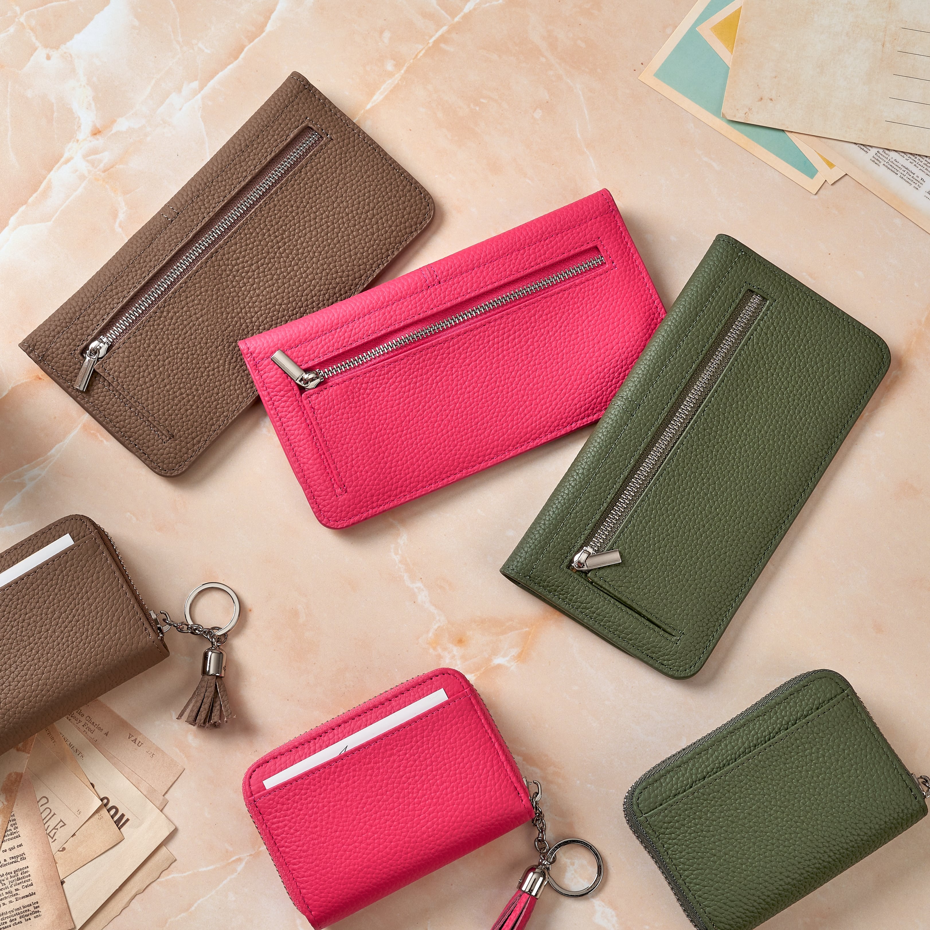 일본 엔화 베트남동 여행용 슬림 가죽 지폐지갑