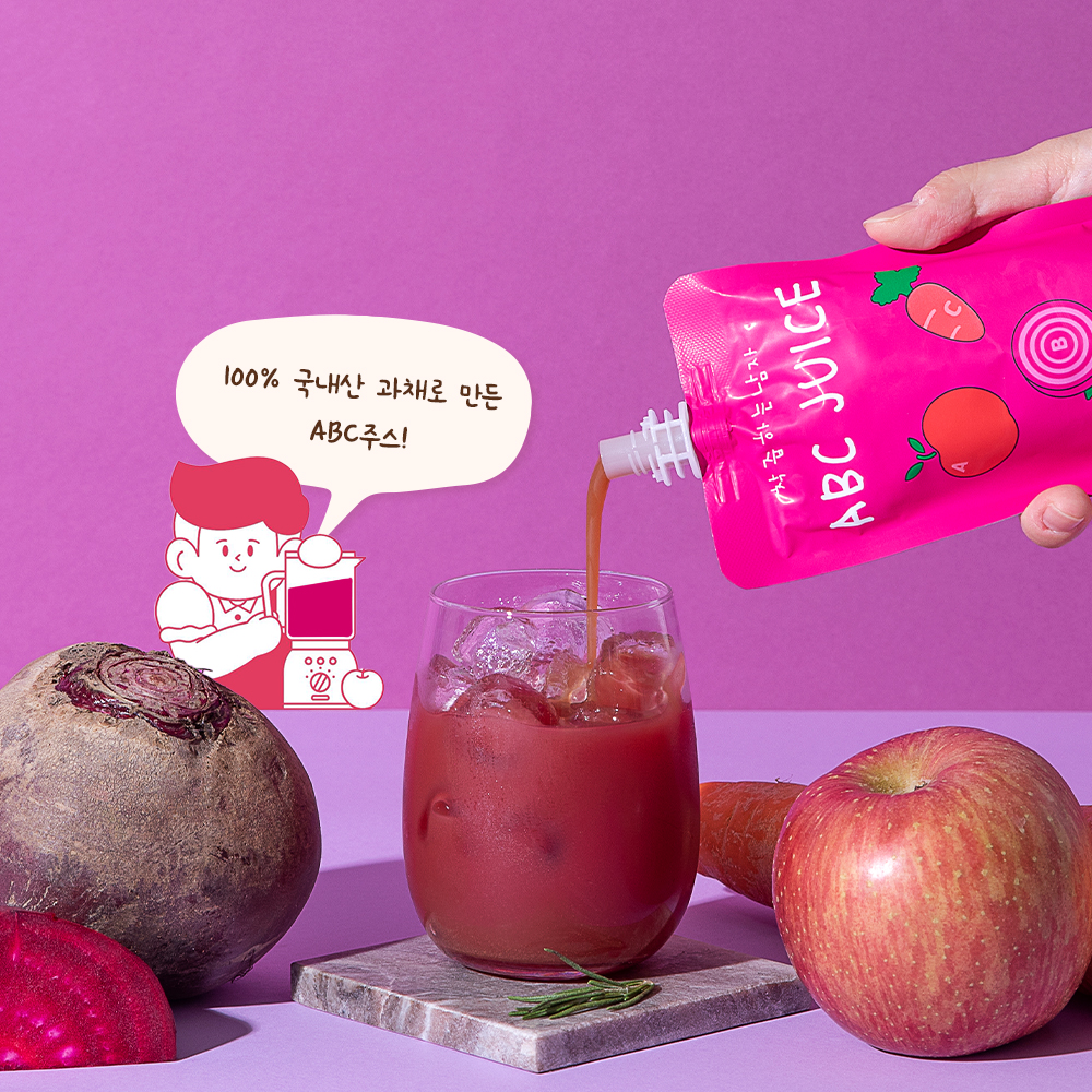 착즙하는남자 국내산 통째로 갈아만든 ABC주스 100mL 30포 이미지 3