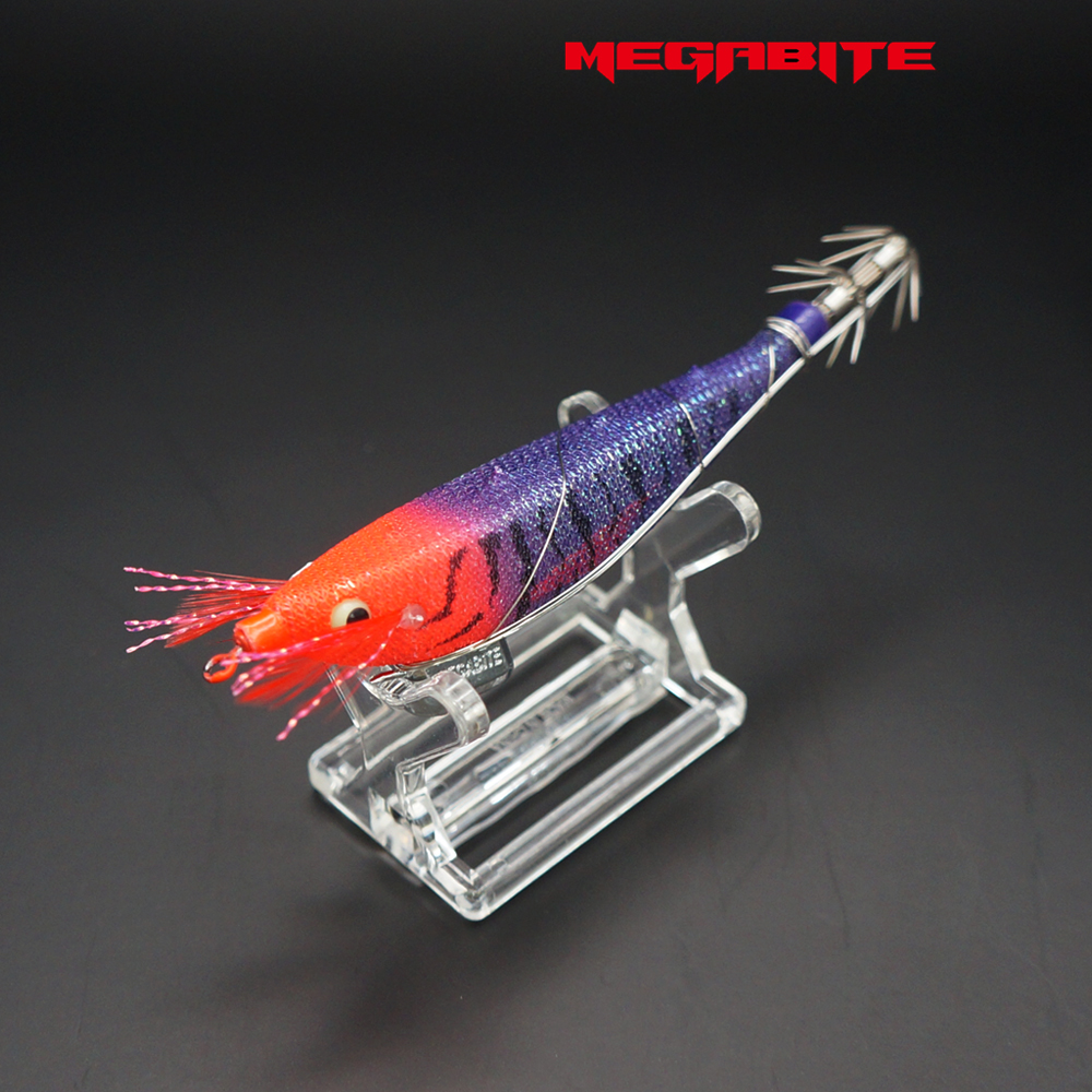 메가바이트 메가탄 삼봉 에기 심해 갑오징어 한치 야광 케이무라 레드헤드 퍼플, 8.3cm - 상품 이미지