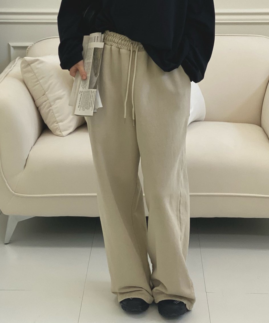 피그먼트 일자 바지 간절기 봄 워싱 밴딩 팬츠 상세 이미지 5
