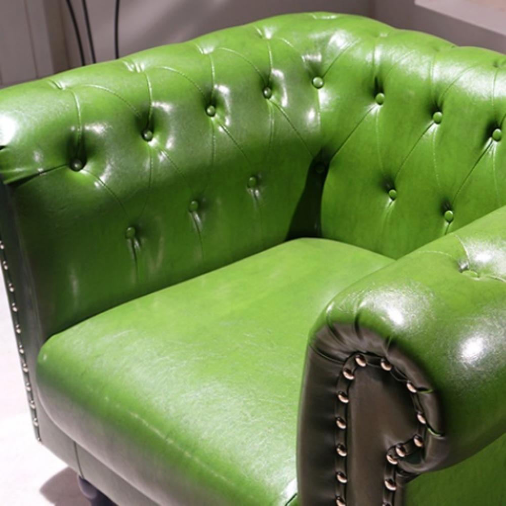 블랙 고급 엔틱쇼파 그린 편한1인용쇼파 원목 소파