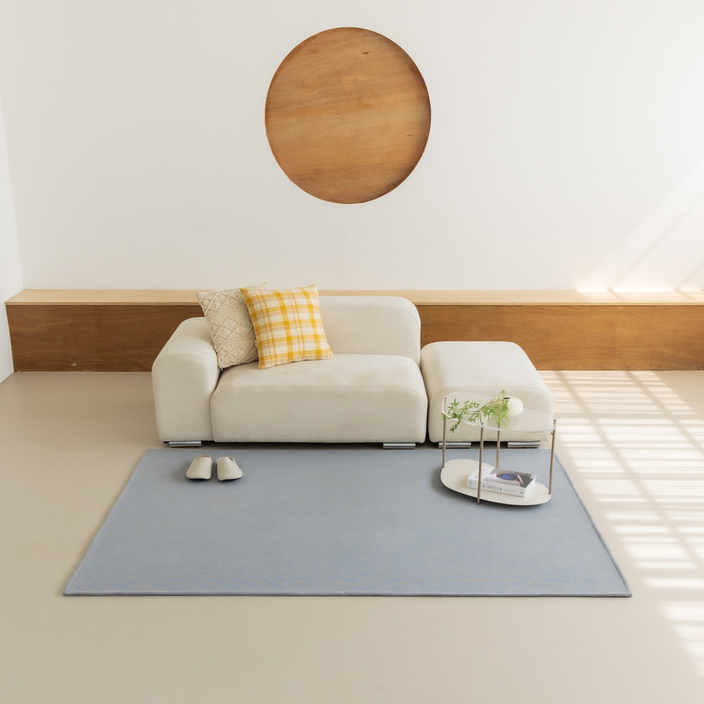 코튼 러그 먼지없는 순면 방수러그 거실카페트 그레이, 300x200cm