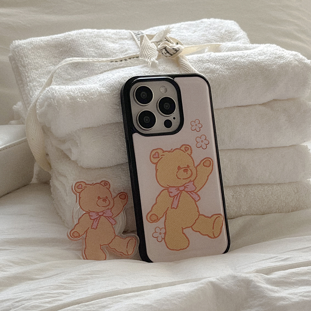 bear embroidery 아이폰 갤럭시 에폭시 범퍼 케이스 - 상세 이미지 3