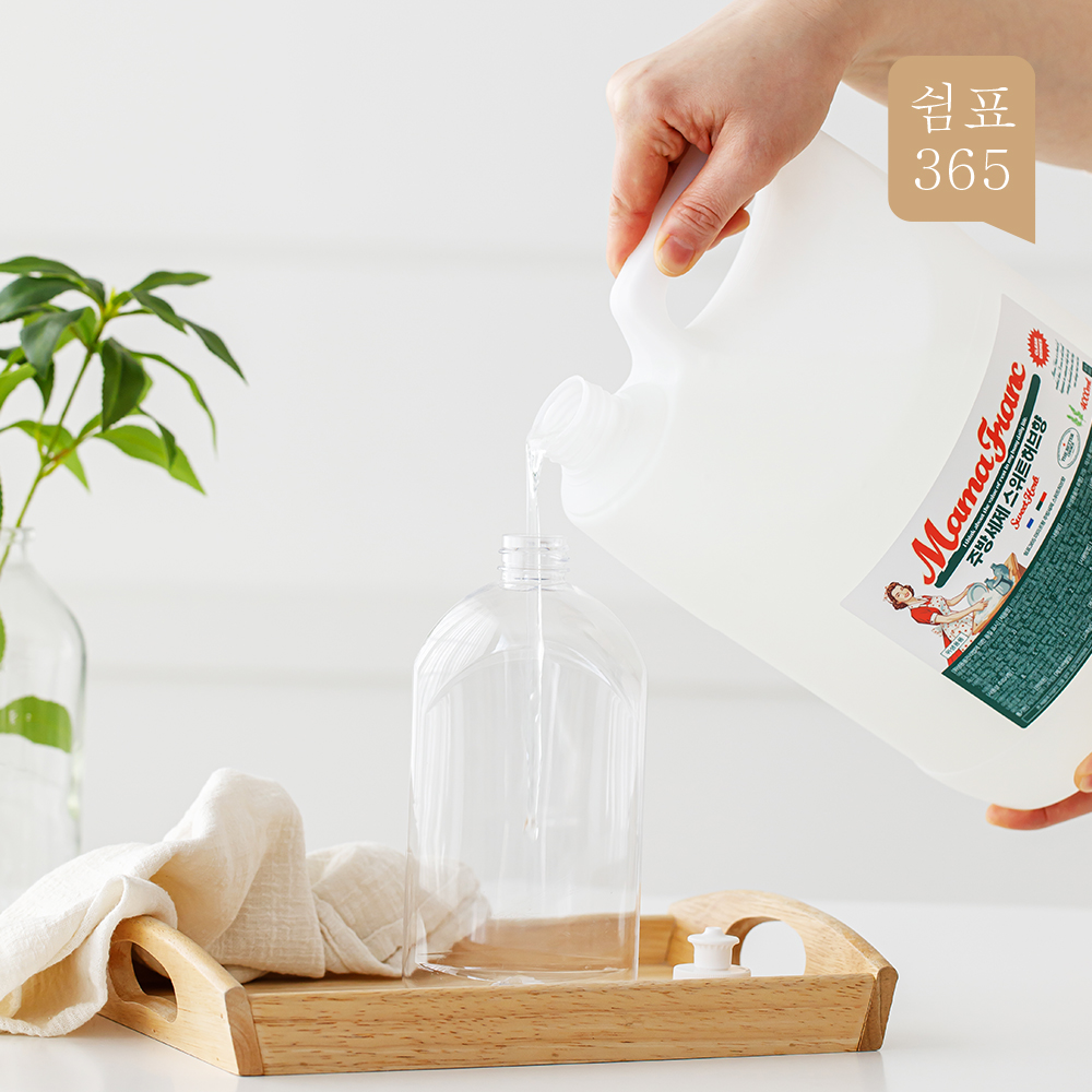쉼표365 대용량 주방세제 스위트허브향 4L 2개+500ml 공병 설거지 리필 - 상세 이미지 4