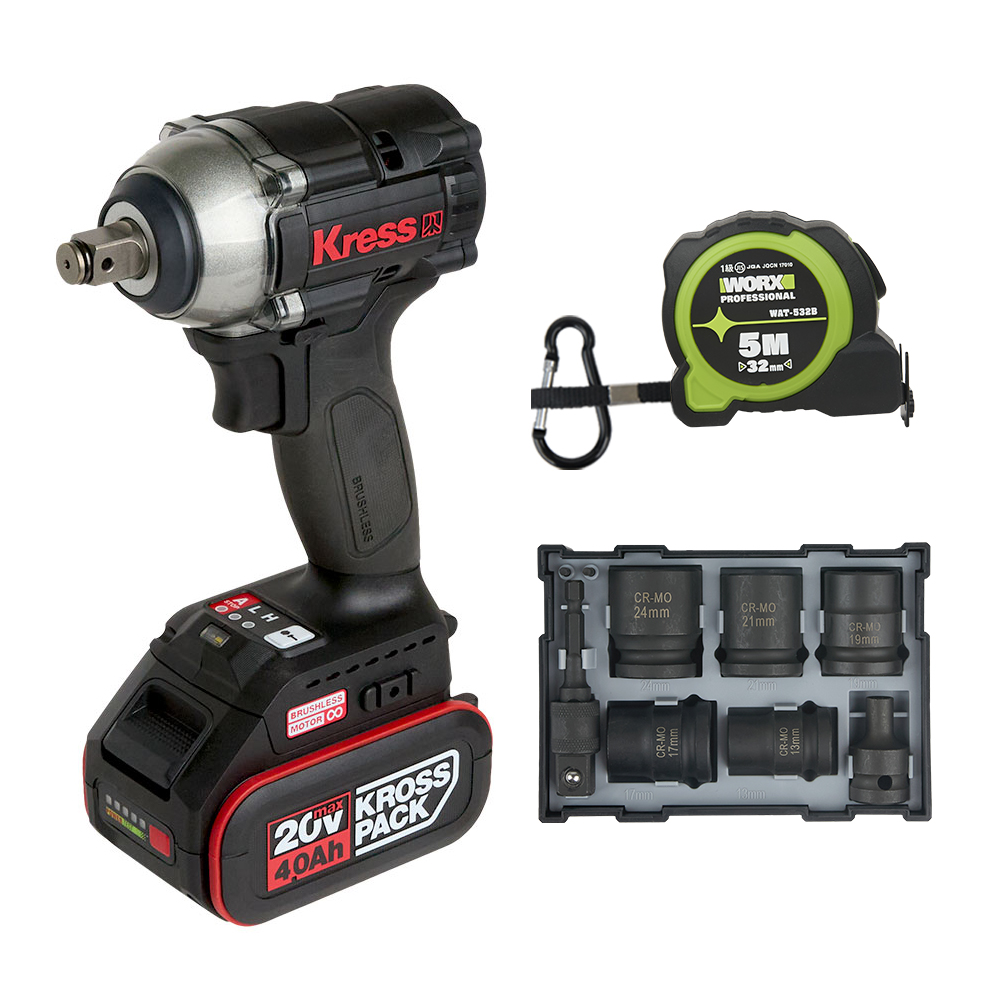 크레스 충전 임팩 렌치 20V 4.0Ah 배터리1개 12.7mm BL KU272.3 임팩트