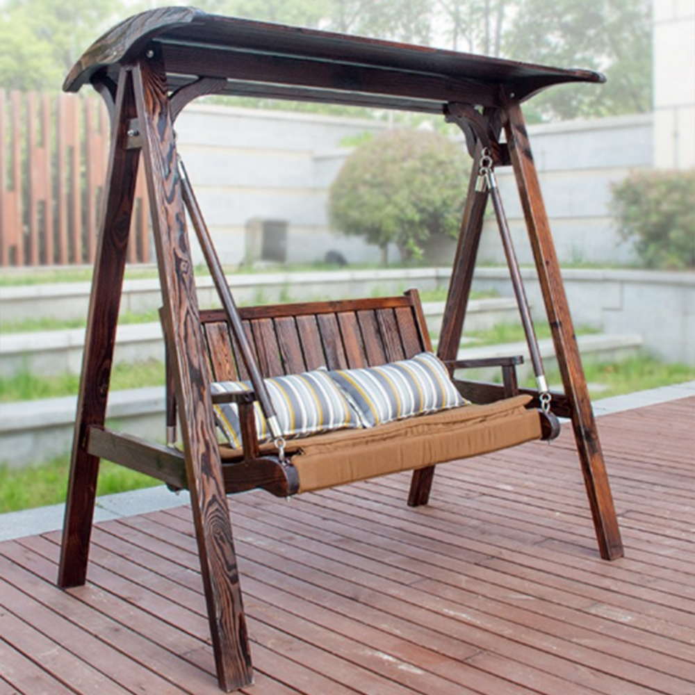 원목 그네 의자 정원 흔들 전원 주택 야외용 벤치 야외 우드 나무 목재 실외 마당 테라스