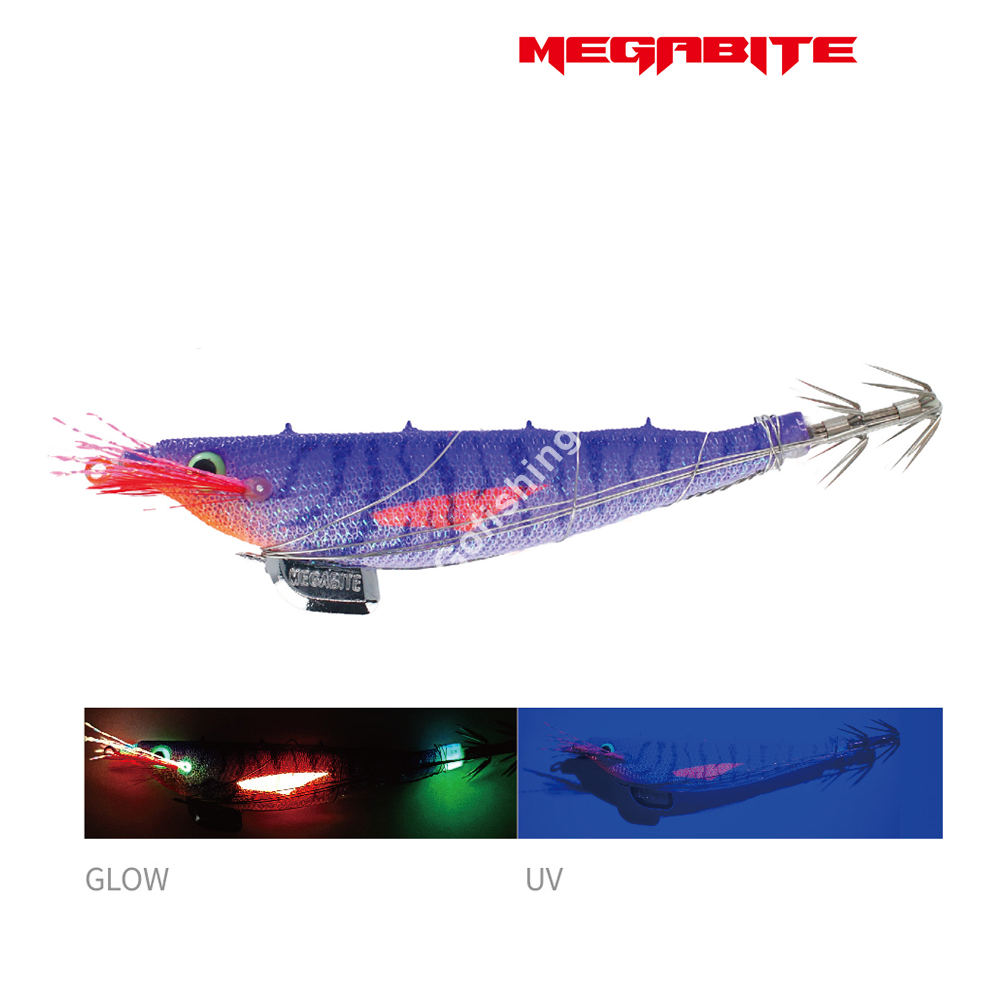 메가바이트 메가탄 삼봉 에기 심해 갑오징어 한치 야광 케이무라 퍼플헤드 화이트, 8.3cm 이미지 7