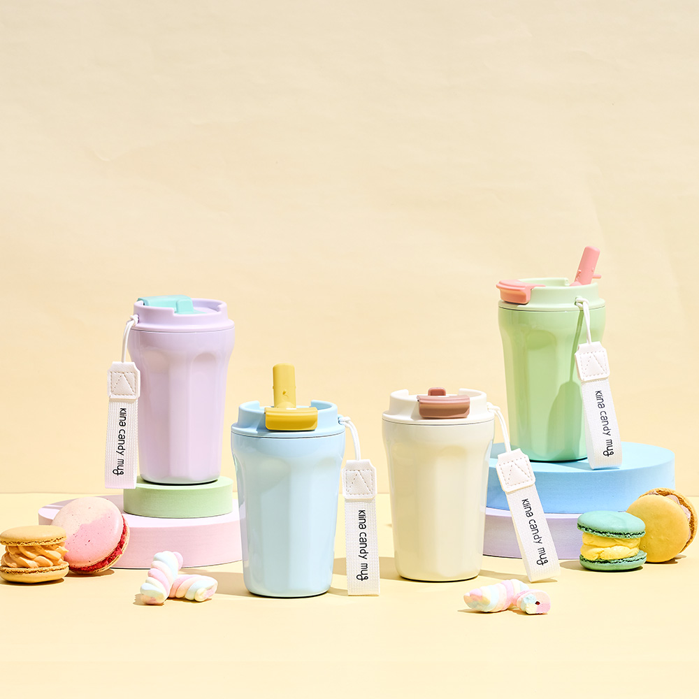 클리나 빨대 텀블러 보온보냉 스텐 텀블러 380ml, 퍼플민트 - 상세 이미지 5