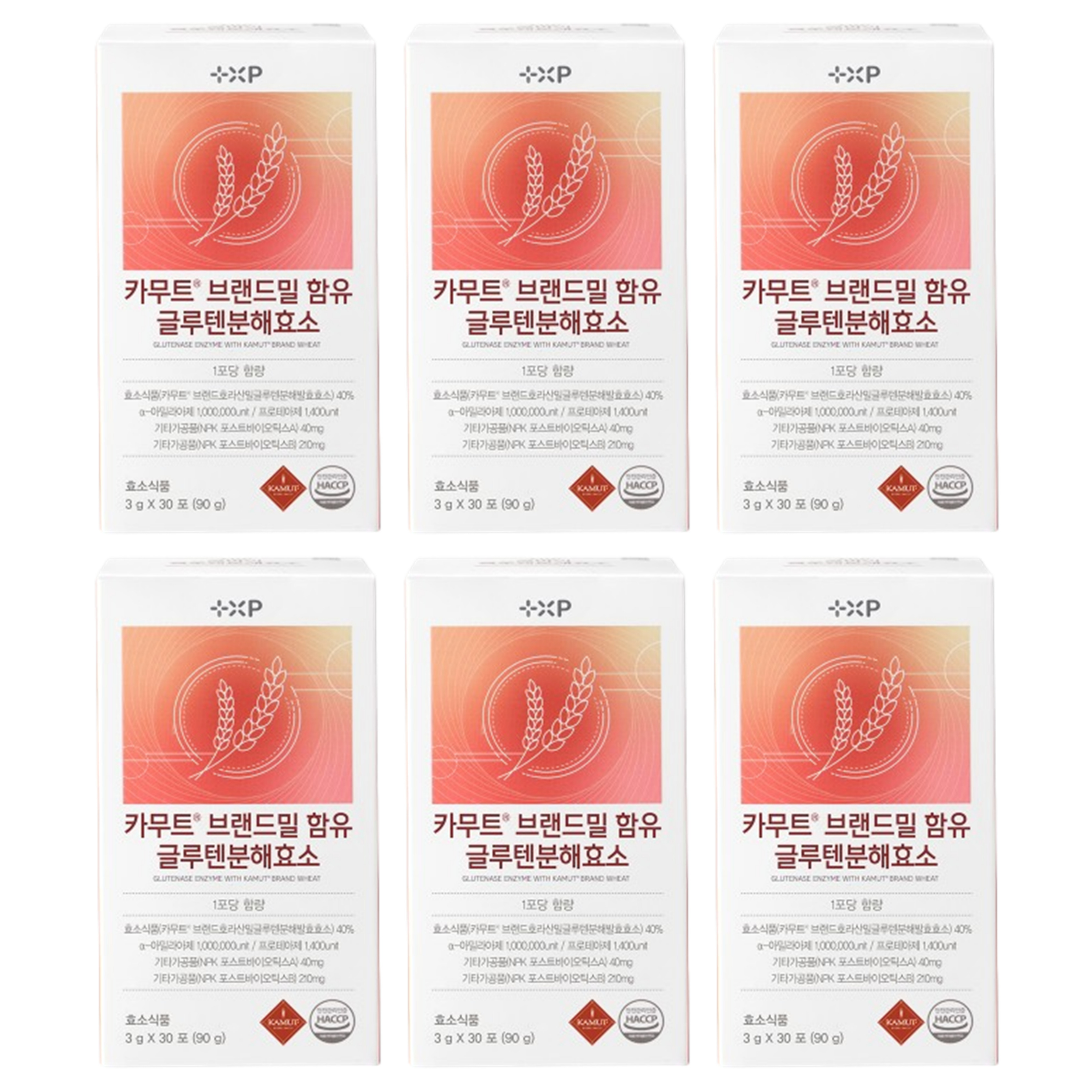 카무트 브랜드밀 함유 글루텐분해효소 K-글루테네이즈 소화효소 분말 스틱 30포 x 6개 - 상품 이미지