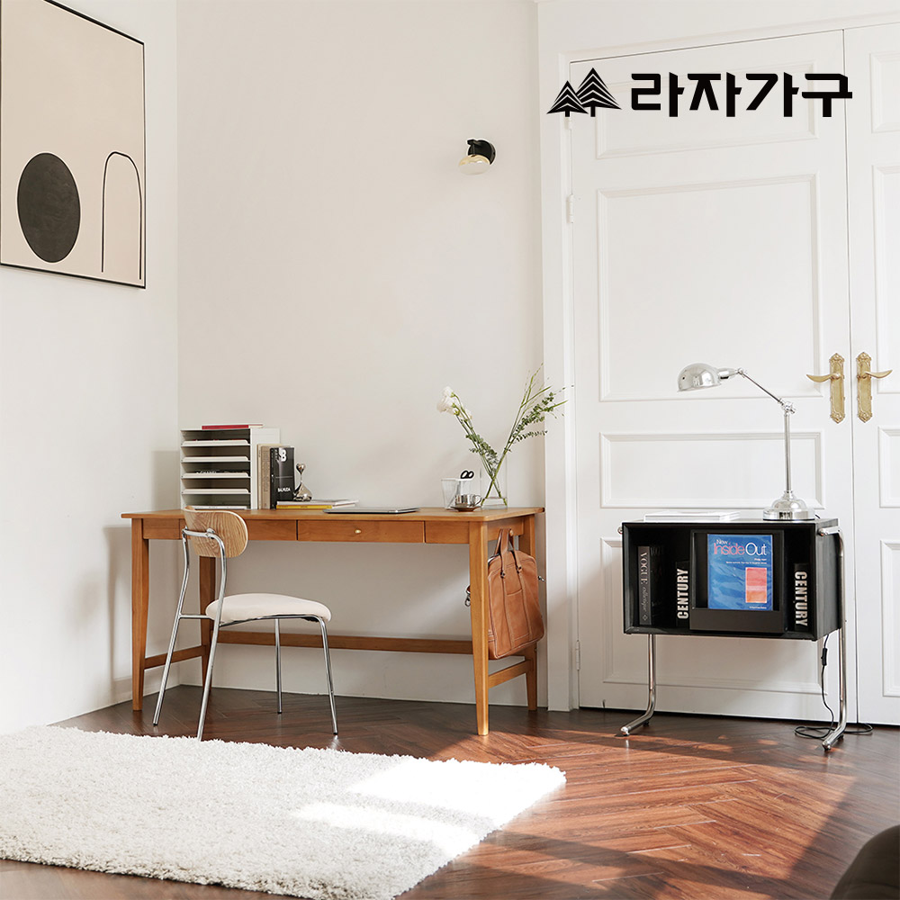 라자가구 더블린 SE0 서재 거실 다용도 테이블 원목 책상 1500, 허니브라운 - 상세 이미지 2