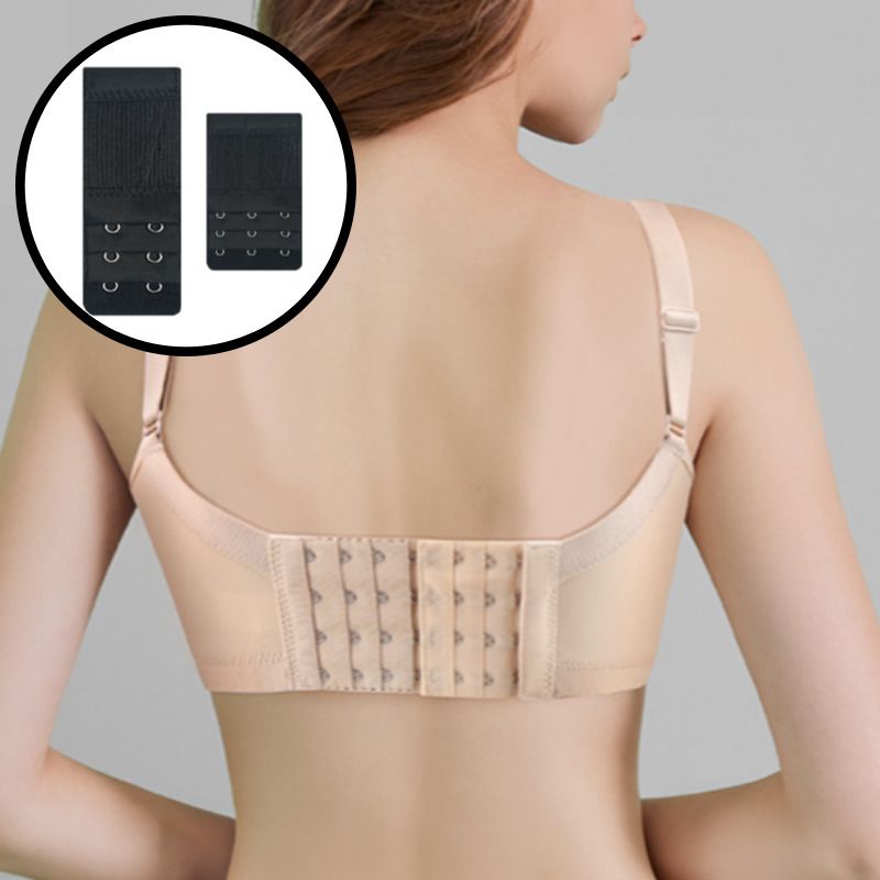 여자 속옷 브라 연장 후크 2단 3단 브래지어 블랙 베이지 탄성 빅사이즈 큰가슴 4cm - 상세 이미지 4
