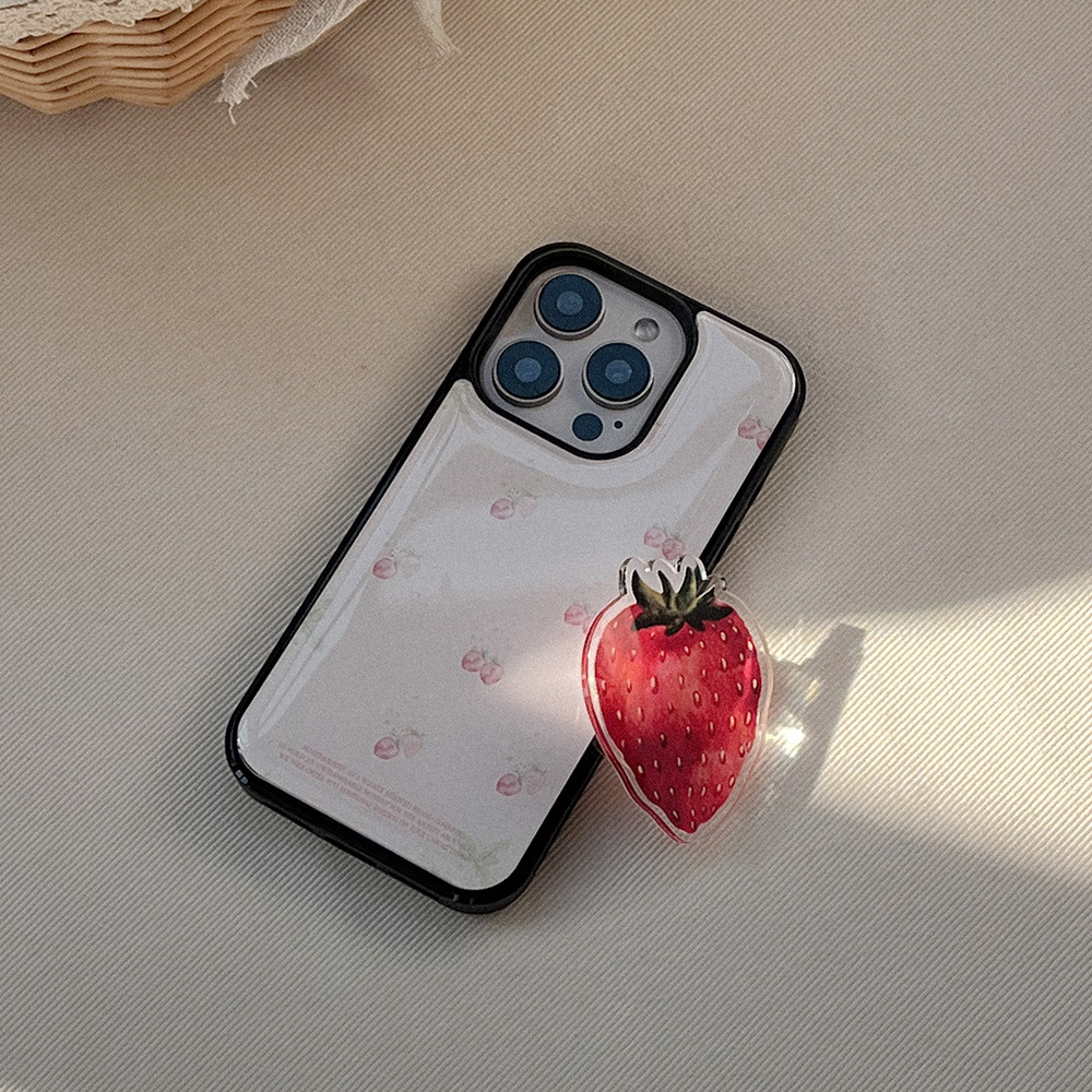 strawberry flower pattern 아이폰 갤럭시 에폭시 범퍼 케이스 - 상세 이미지 2