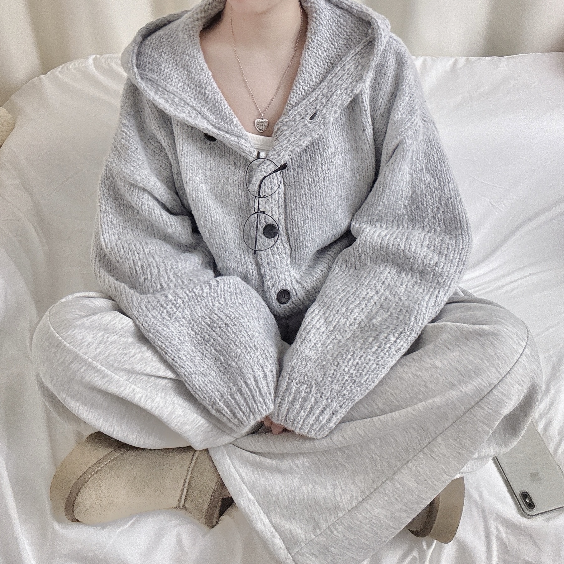 [아방핏/귀여움🧸/퀄비교불가] 폭닥 도톰 고퀄 오버핏 파스텔 후드 니트가디건 봄가디건 - 4color 상세 이미지 14