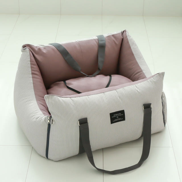 강아지 카시트 중형견 대형견 이동형 애견카시트 펫브랜디 그레이 L