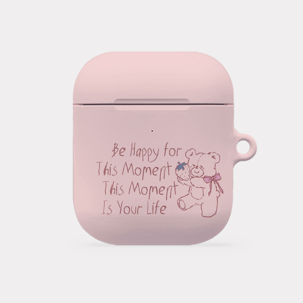 fluffy strawberry bear 디자인 [hard 에어팟케이스 시리즈] - 상세 이미지 2