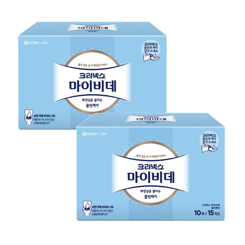크리넥스 마이비데 클린케어 10매 15입X2팩