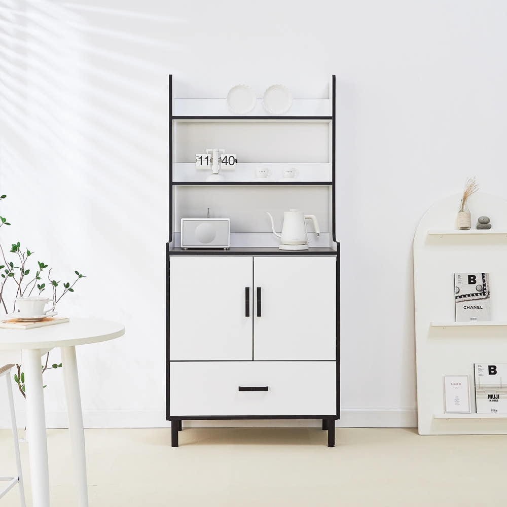 에그미 홈카페수납장 냉장고장 홈바장 팬트리장 냉장고옆 키큰장 800x400x1755mm, 6단, 화이트