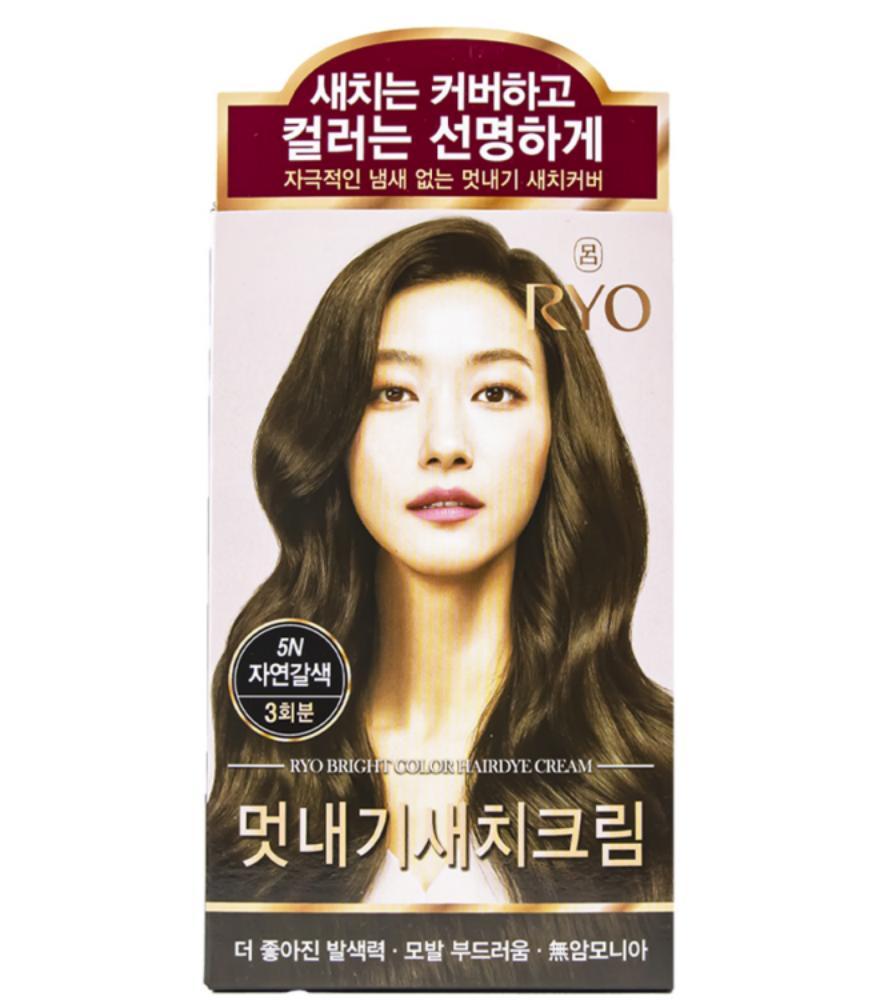 셀프 흰머리 염색약 자연 갈색 새치커버 멋내기 염색 크림 : 별하커머스