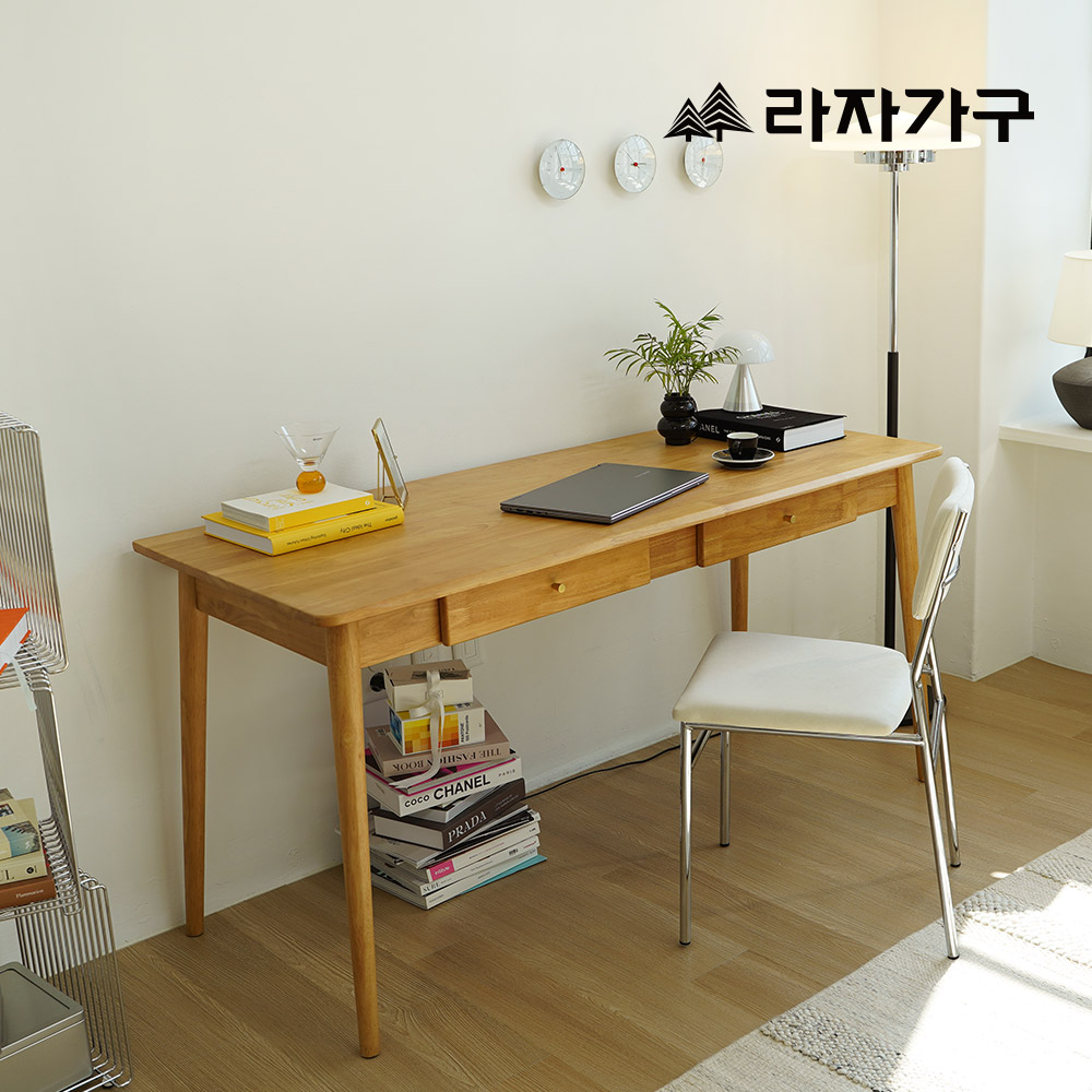 라자가구 원스 SE0 원목 책상 컴퓨터 서재 데스크 다용도 테이블 1500, 내추럴오크 - 상세 이미지 2