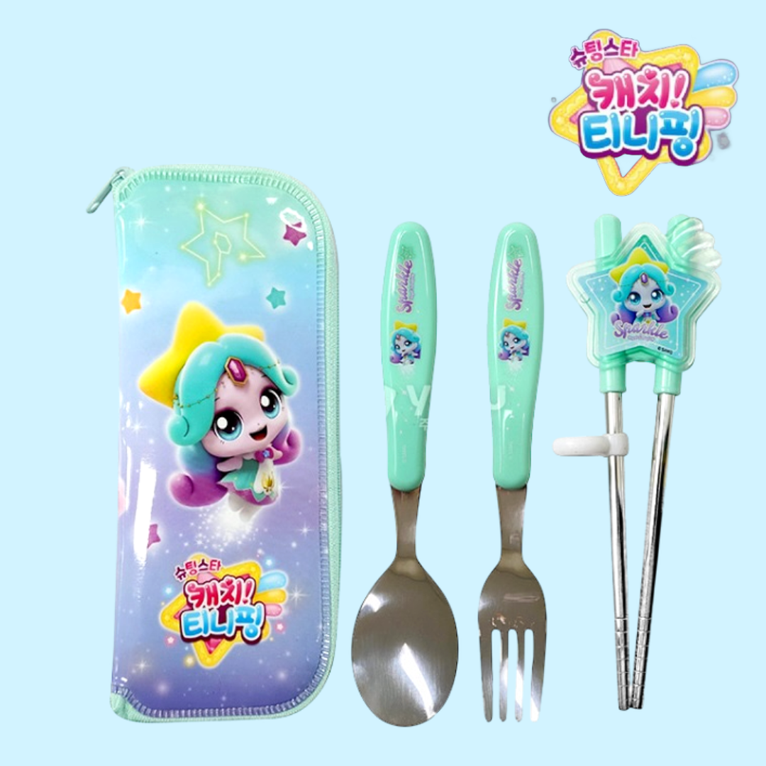 초롱핑 수저세트 티니핑 젓가락 수저 어린이집 유치원 슈팅스타 - 메인 이미지