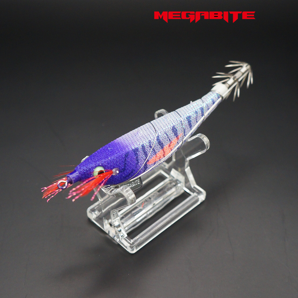 메가바이트 메가탄 삼봉 에기 심해 갑오징어 한치 야광 케이무라 퍼플헤드 화이트, 8.3cm - 상품 이미지