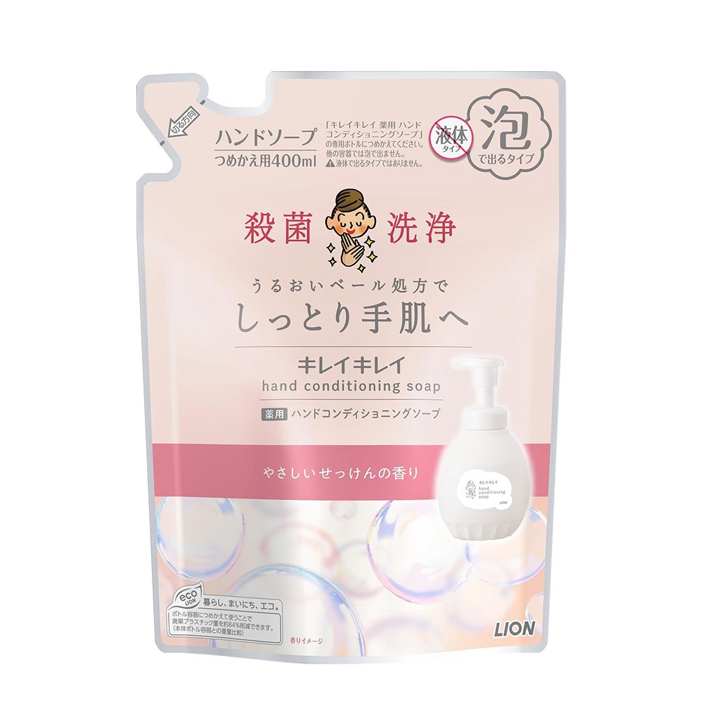 키레이키레이 약용 핸드컨디셔닝 거품 핸드솝 비누향 리필 400ml
