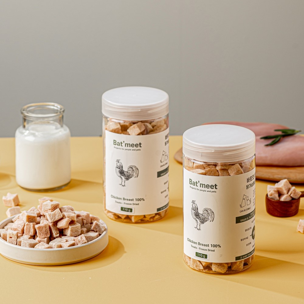 바트밋 고양이 트릿 치킨 닭 동결건조 간식 닭가슴살, 100g, 4개 - 상세 이미지 2