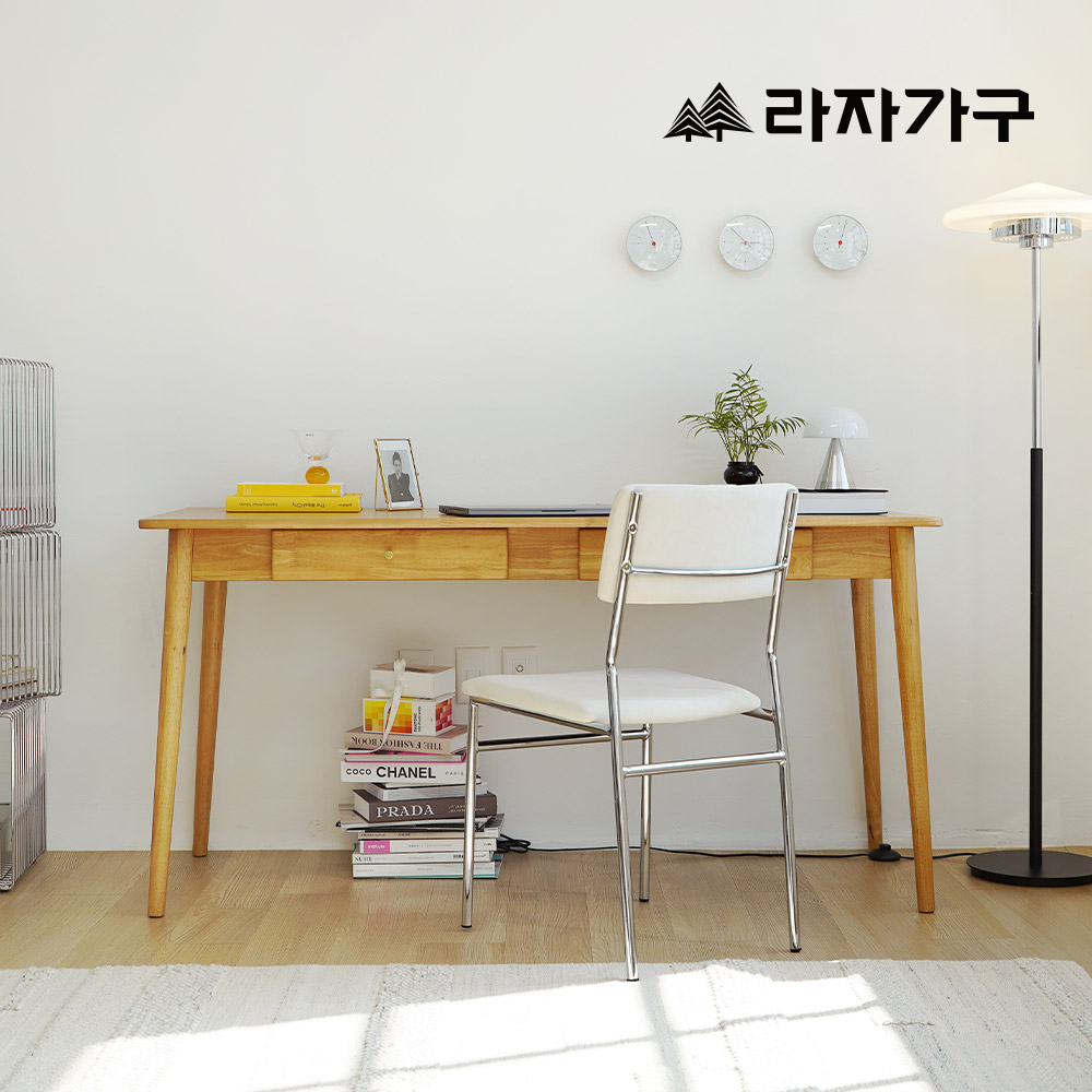 라자가구 원스 SE0 원목 책상 컴퓨터 서재 데스크 다용도 테이블 1500, 내추럴오크 - 메인 이미지